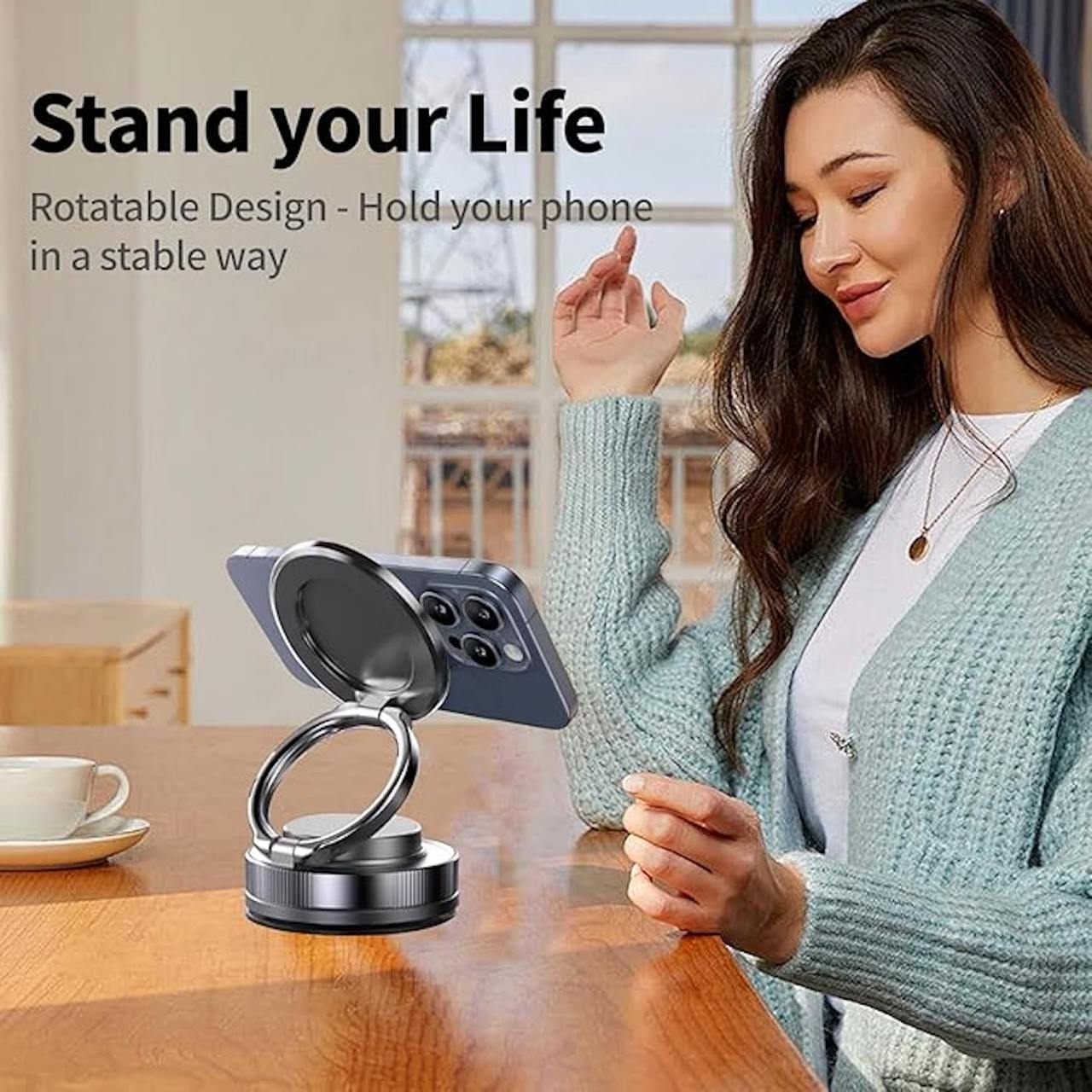 Mobile Holder - Powerful Vacuum Magnetic Suction Phone Holder